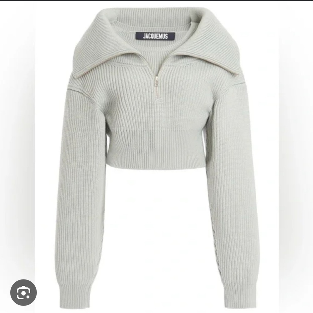 Jacquemus Soft Gray Cowl Neck Sweater